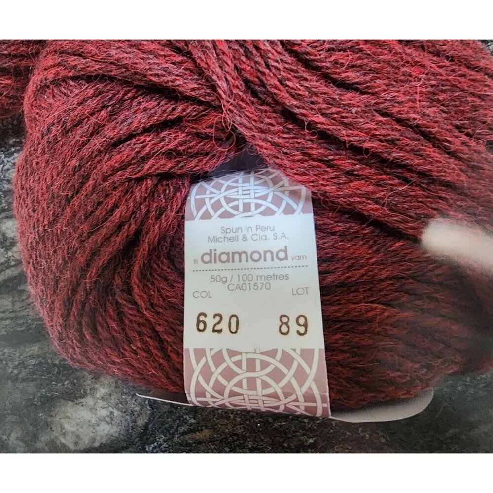 Diamond Luxury Collection Alpaca Melange 100% Alpaca DK 109 y (4 balls) Burgundy